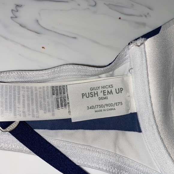 Gilly hicks push em up demi stripe bra wire 34d - Picture 3 of 3